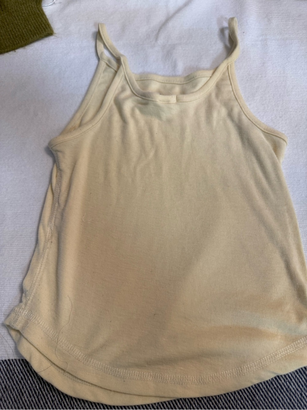 Free People Cream Ribbed Spaghetti Strap Tank - Picture 2 of 3